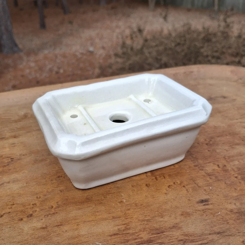 Antique 1892-1910 D.E. McNicol Pottery Co. White Ironstone Soap Box Soap Dish